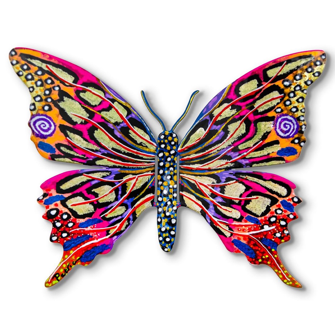 Patricia Govezensky- Original Painting on Cutout Steel "Butterfly": Artist: Patricia Govezensky. Medium: Original Painting on Cutout Steel. Title: Butterfly. Size: 6" x 8". Signature: Hand Signed by the artist. Certificate of Authenticity: Is included. Reference#: 563