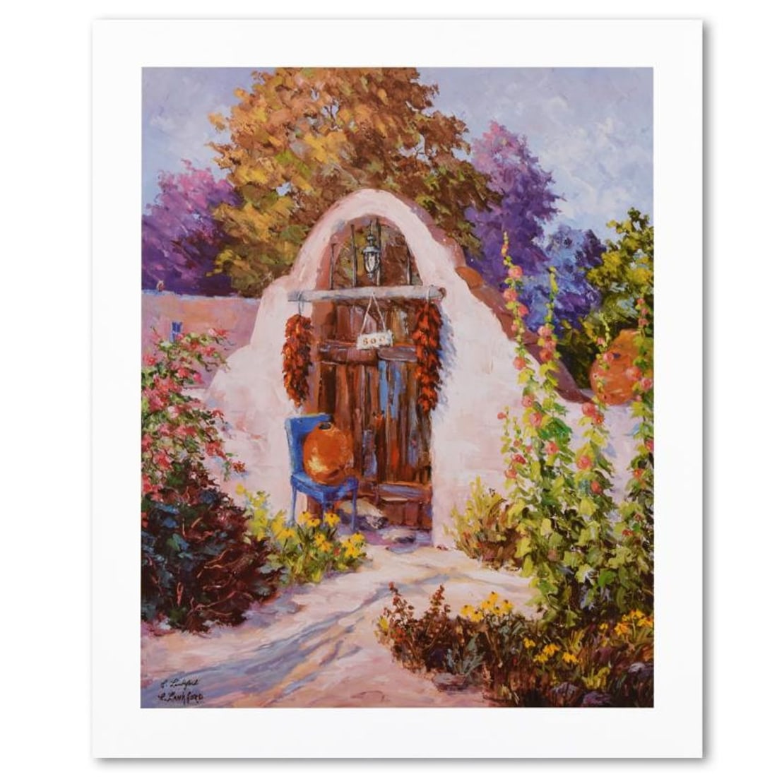 Carolyn Lankford, Limited Edition Lithograph, Numbered and Hand Signed with Letter of Authenticity.: This is a limited edition lithograph on paper by Carolyn Lankford, numbered and hand signed by the artist. Includes Letter of Authenticity. Measures approx. 24" x 29.5" (with border), 20" x 25" (image