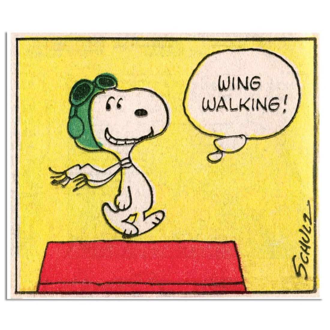 Peanuts, "Wing Walking" Hand Numbered Limited Edition Fine Art Print with Certificate of: A vibrant and striking edition portraying the simple yet emotive art of Charles. M. Schulz, creator of PEANUTS . You'll love the color, it really POPS in person! It looks incredible on the wall and wi