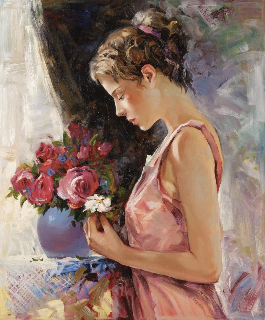Igor Semeko- Original Giclee on Canvas "Blessings": Artist: Igor Semeko. Medium: Original Giclee on Canvas. Title: Blessings. Size: 24" x 20". Signature: Hand Signed by the Artist. Certificate of Authenticity: From the publisher. Reference#: 20858.