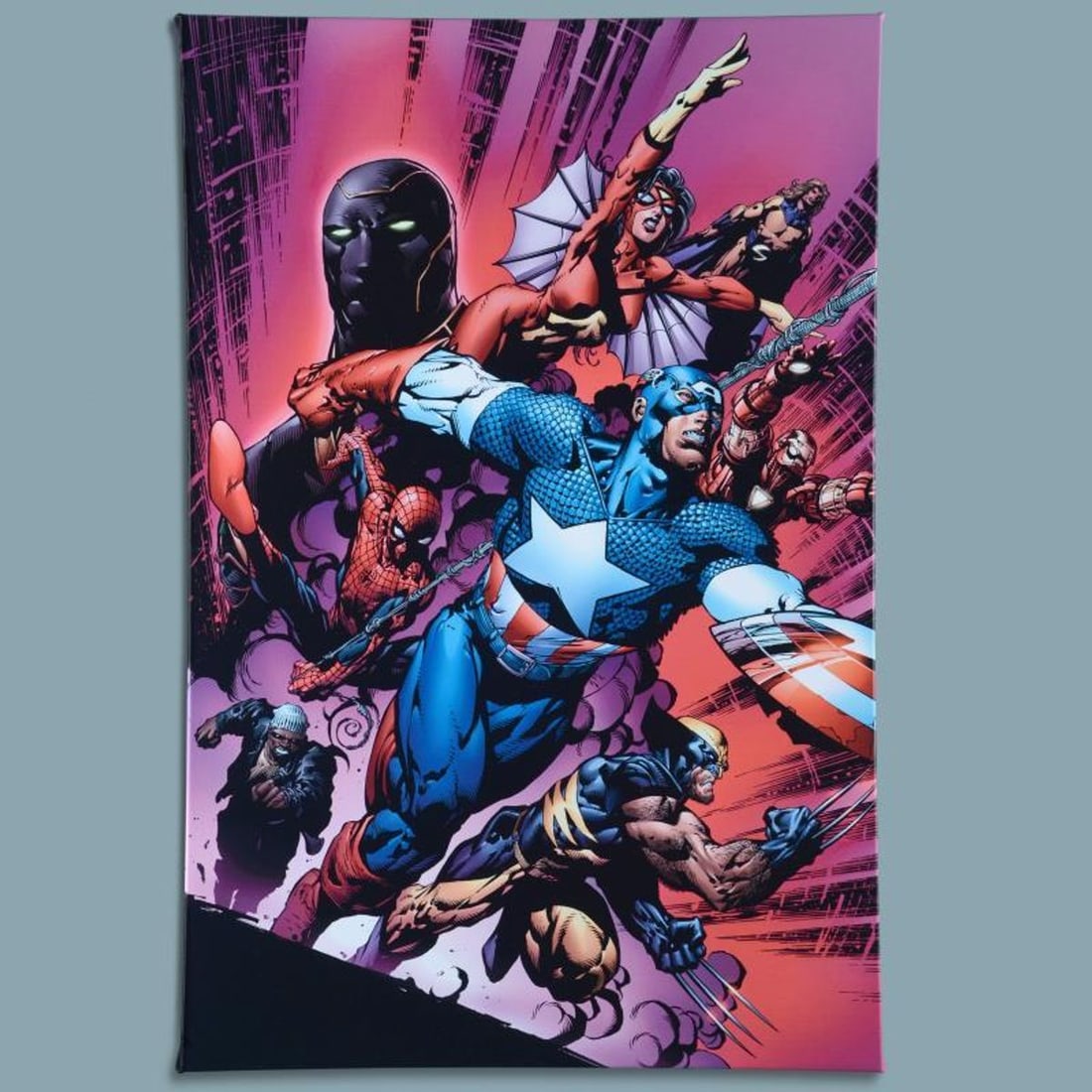 Marvel Comics "New Avengers #12" Numbered Limited Edition Giclee on Canvas by Mike Deodato Jr. with: A piece of comic book history, this limited edition, from original art by Mike Deodato Jr., depicts Red Skull, Captain America and Nick Fury. Brazilian artist Mike Deodato Jr. has become an enduring f