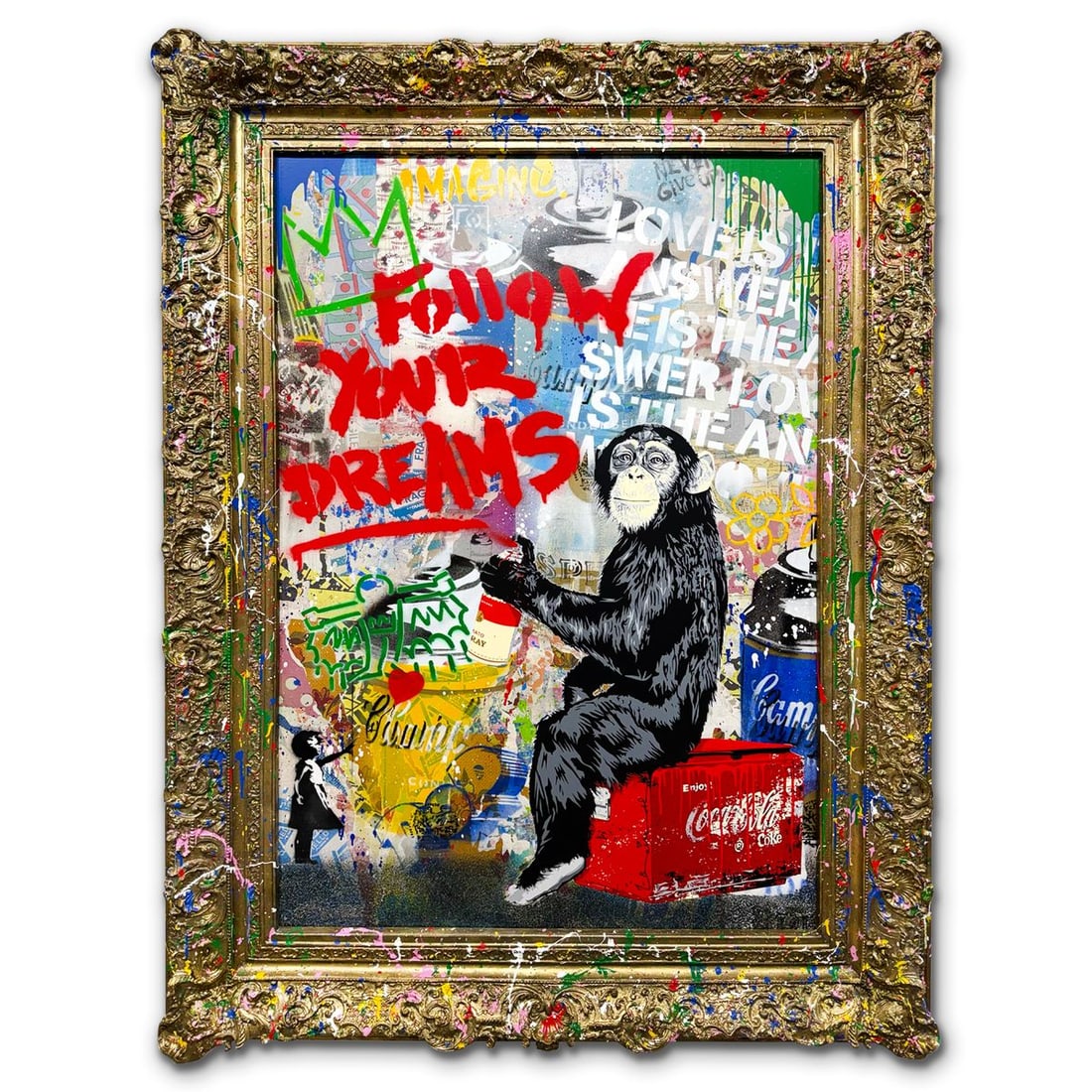 Mr. Brainwash- Silkscreen and Mixed Media on Canvas with Splashed Frame "Everyday Life, 2026" (1 of 3)