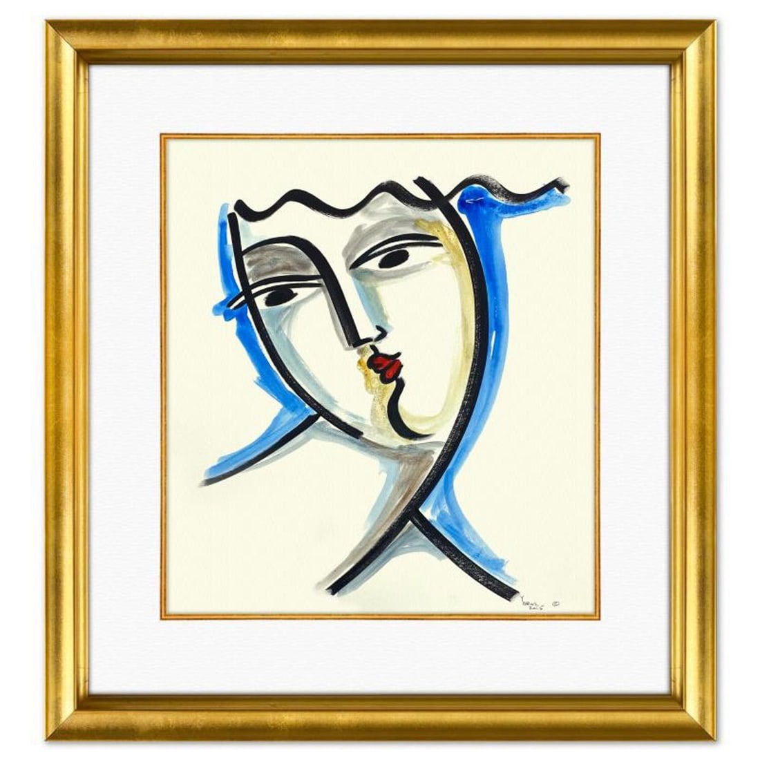 Yuroz, Framed Original Painting, Hand Signed with Letter of Authenticity.: This is an original painting on paper by Yuroz, hand signed by the artist. This piece comes custom framed on linen. Includes Letter of Authenticity. Measures approx. 29" x 27" (frame), 19.5" x 17.5" (