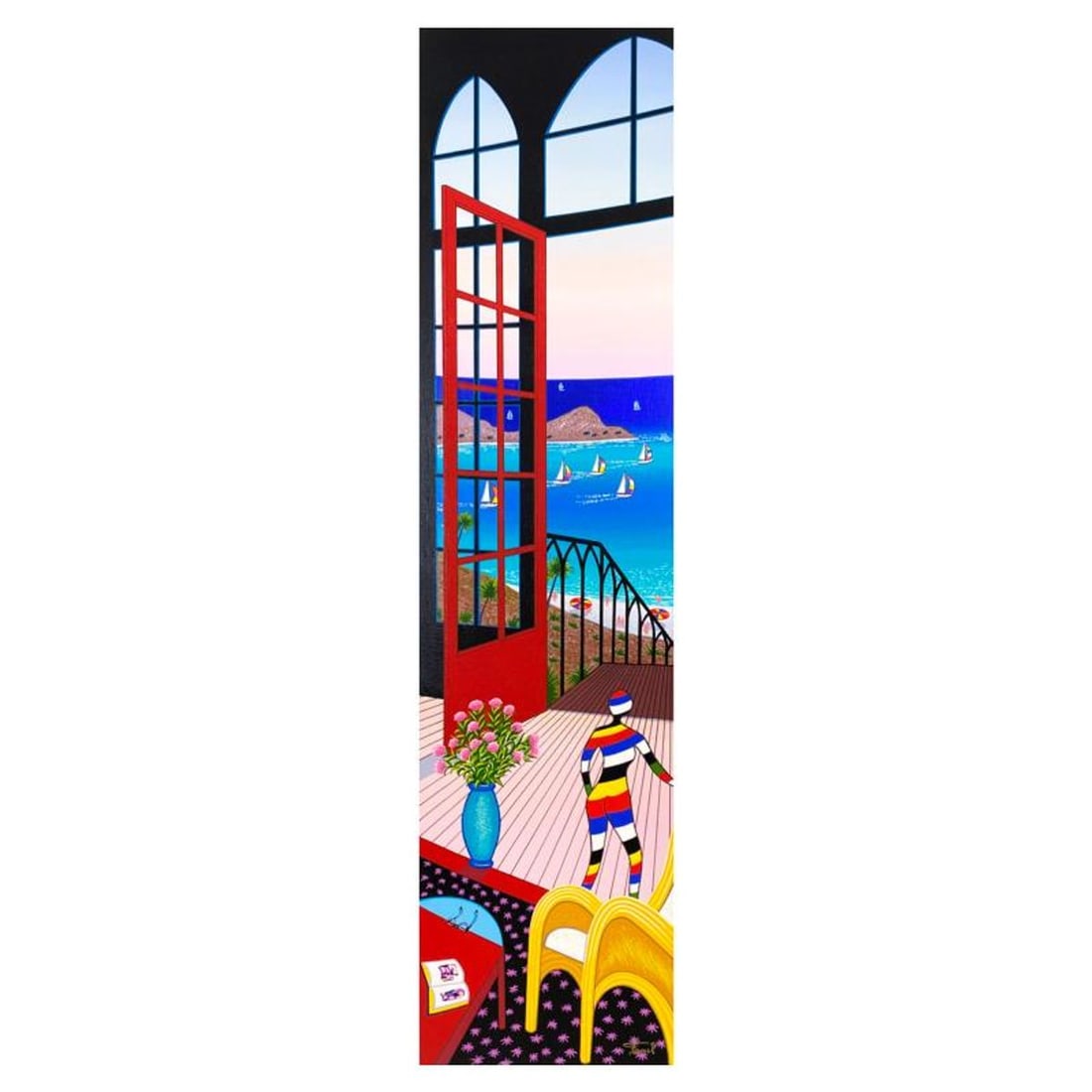 Fanch Ledan, "Slice of Life" Limited Edition Serigraph on Canvas, AP Numbered Inverso and Hand: Slice of Life is a limited edition serigraph on canvas by Fanch, AP numbered inverso and hand signed by the artist. Includes Letter of Authenticity. Measures approx. 37.5" x 9.5" (image). This proof c