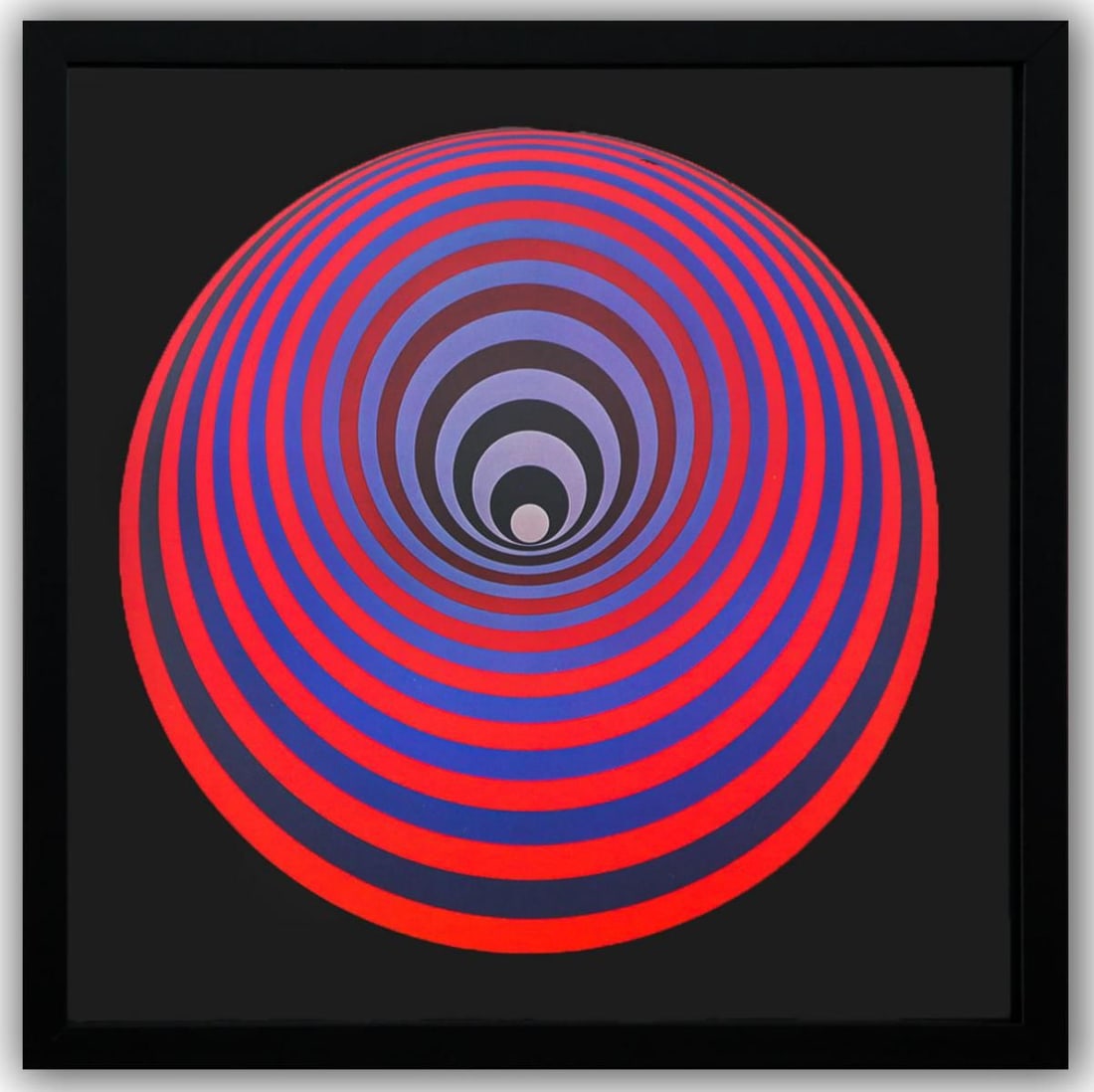 Victor Vasarely- Heliogravure Print "Untitled": Artist: Victor Vasarely. Medium: Heliogravure Print. Title: Untitled. Size: 10" x 10". Measures approx. 12" x 12" (framed). Additional: Custom Framed. Reference#: 21446.