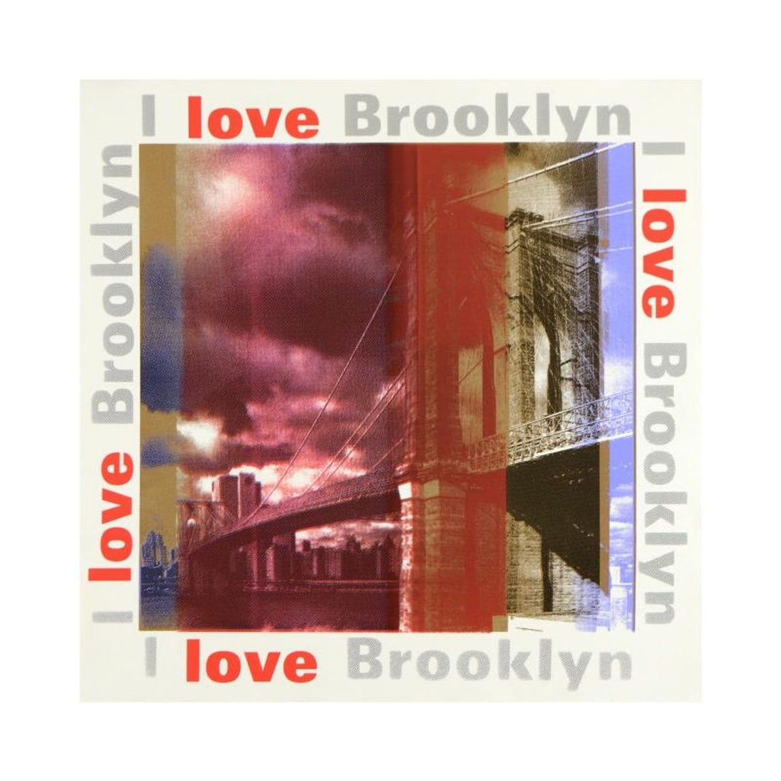 Steve Kaufman (1960-2010), "I Love Brooklyn" Limited Edition Hand Pulled Silkscreen on Canvas,: I Love Brooklyn is a limited edition hand pulled silkscreen on canvas by Andy Warhol protege Steve Kaufman (1960-2010). This piece is numbered 45/50 and hand signed inverso. Includes letter of authent