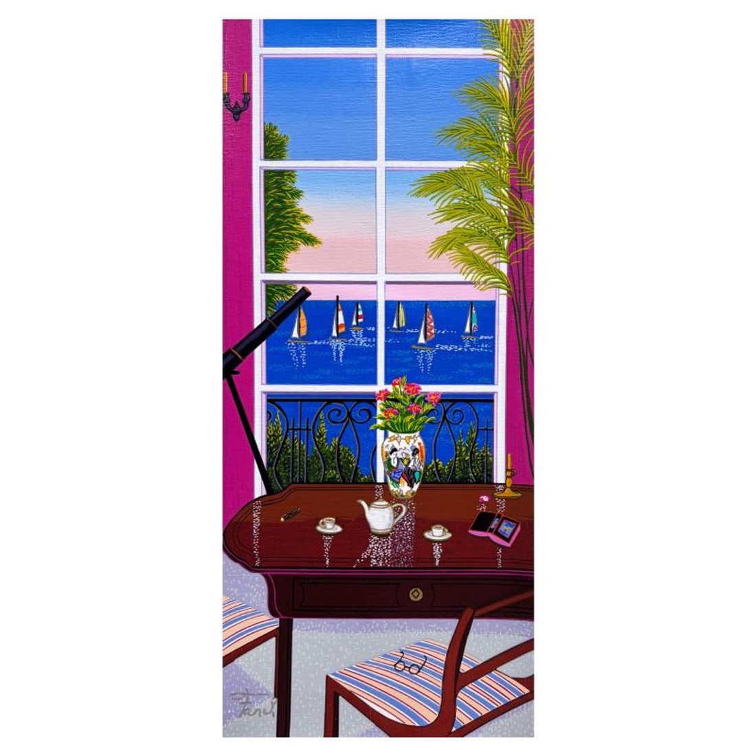 Fanch Ledan, "La Longueur" Limited Edition Serigraph on Canvas, AP Numbered and Hand Signed with (1 of 2)