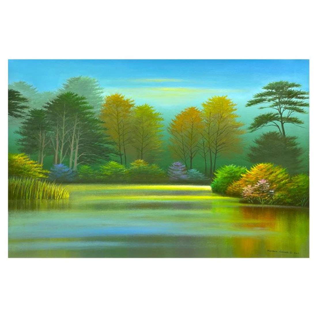 Richard Leung, "Hushed Morning" Original Oil Painting on Canvas, Hand Signed with a Letter of: Hushed Morningis an original oil painting on canvas by Richard Leung, hand signed by the artist. Includes Letter of Authenticity. Measures approx. 20" x 30" (image).