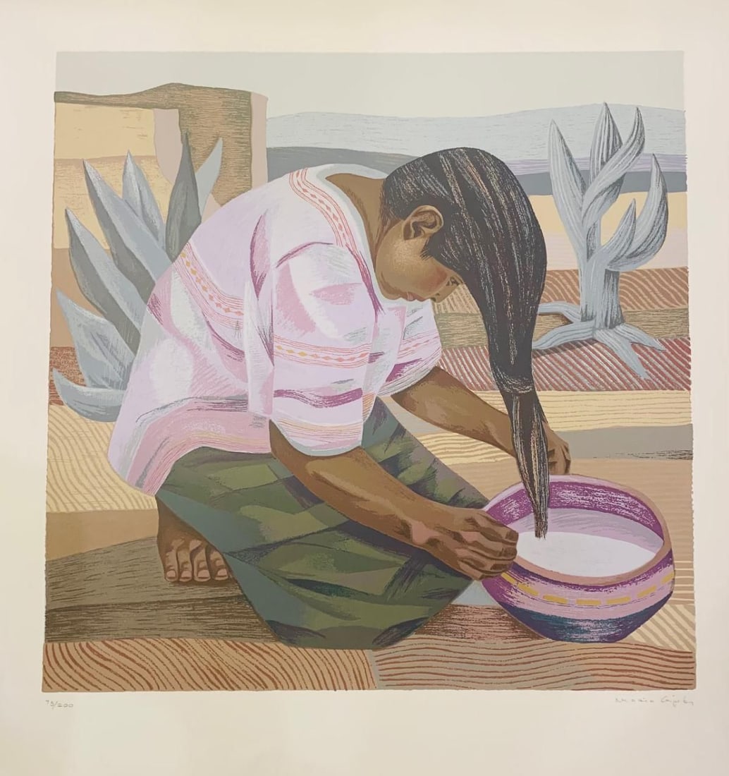 Maria Cepedes- Lithograph on paper: Artist: Maria Cepedes. Medium: Lithograph on paper. Size: 24" x 30". Signature: Signed and numbered. Reference#: 61297.