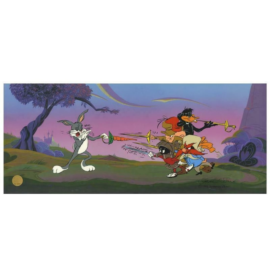 Chuck Jones "Foiled Again" Hand Signed, Hand Painted Limited Edition Sericel.: Foiled Again is a limited edition animation cel with hand painted coloring on sericel outline. The piece is numbered, hand signed by Chuck Jones (1912-2002), and includes a Certificate of Authenticity