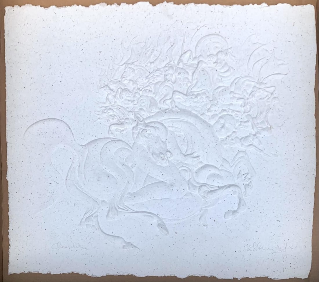 Guillaume Azoulay- Unique cast paper wall sculpture "Chevalier" (1 of 6)