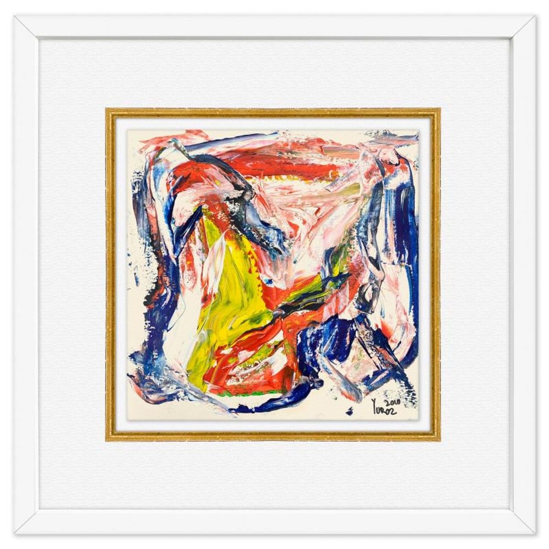 Yuroz, Framed Original Painting, Hand Signed with Letter of Authenticity.: This is an original painting on paper by Yuroz, hand signed by the artist. This piece comes custom framed on linen. Includes Letter of Authenticity. Measures approx. 18" x 18" (frame), 10" x 10" (imag