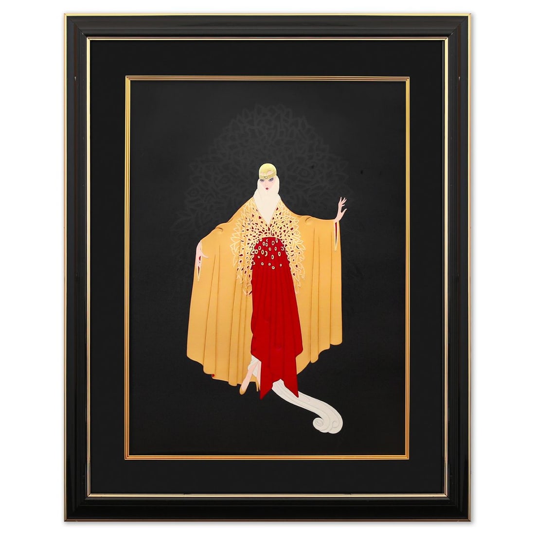 Erte- Serigraph on Paper "Paris Days and Nights": Artist: Erte. Medium: Serigraph on Paper. Title: Paris Days and Nights. Size: 36" x 27". Measures approx. 49" x 41" (framed). Signature: Hand Signed and numbered. Reference#: 26389.