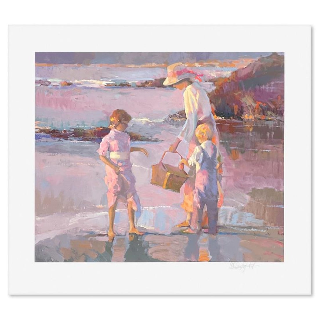 Don Hatfield, "Lending a Hand" Limited Edition Printer's Proof Serigraph, Numbered and Hand Signed: Lending a Hand is a limited edition printer's proof serigraph on paper by Don Hatfield, numbered and hand signed by the artist. Includes Letter of Authenticity. Measures approx. 25.5" x 29" (border), 