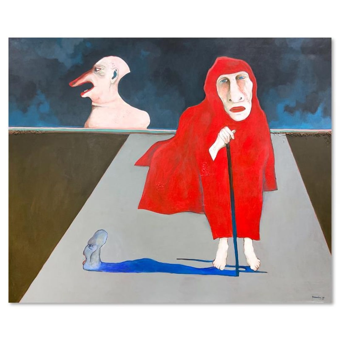 Milton Berwin (1925-2023), Original Painting on Canvas (52" x 66"), Hand Signed with Letter of: This is an original painting on stretched canvas by Milton Berwin (1925-2023), hand signed by the artist. Includes Letter of Authenticity. Measures approx. 52" x 66" (image). Local pickup from our war
