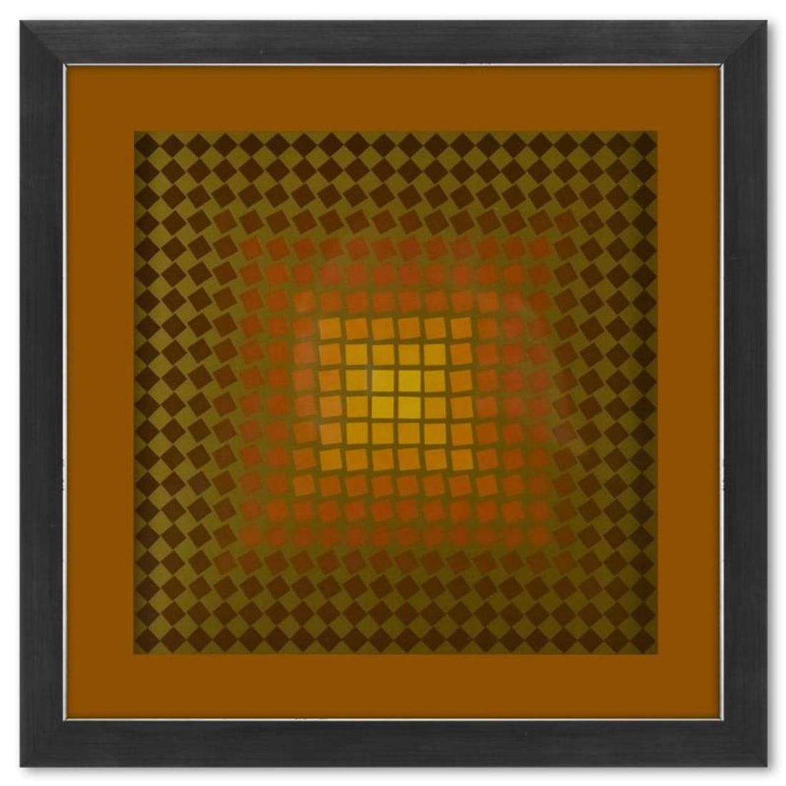 Victor Vasarely (1908-1997), "CTA - 105 - OR de la serie CTA - 102" Framed 1971 Heliogravure Print (1 of 1)