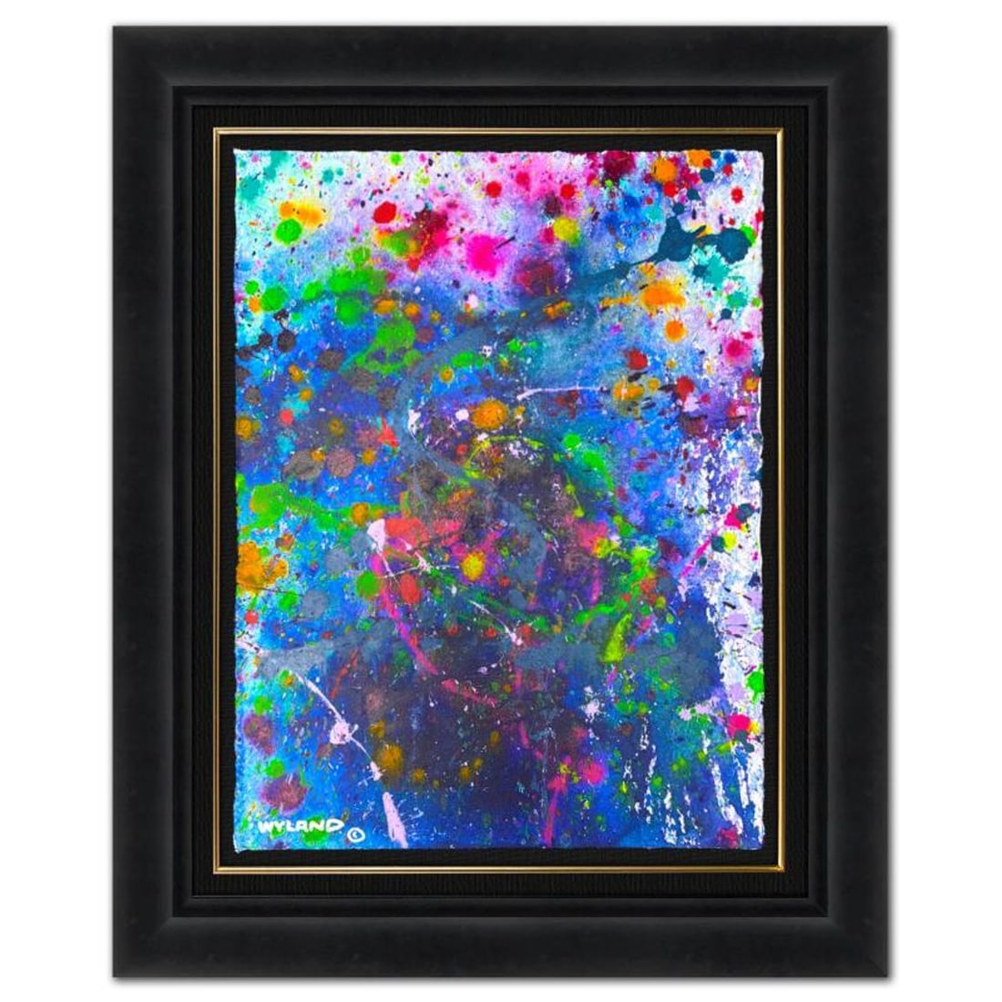 Wyland, "Untitled Abstract" Framed Original Painting on Paper, Hand Signed with Letter of: This is an original watercolor painting on paper by Wyland, hand signed by the artist. This piece comes custom framed. Includes Letter of Authenticity. Measures approximately 38.5" x 31" x (framed),