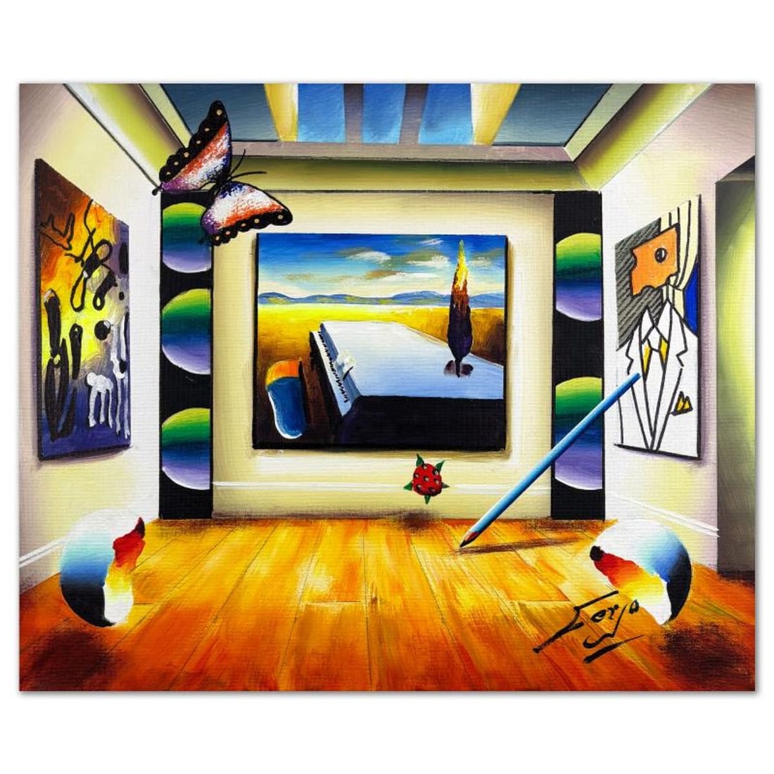 Ferjo, Original Acrylic Painting on Canvas, Hand Signed with Letter of Authenticity. (1 of 2)