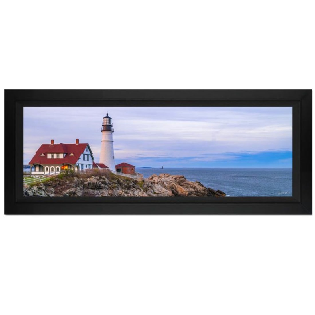 Jongas, "Portland Head" Framed Limited Edition on Canvas, Numbered and Hand Signed with Letter of (1 of 1)