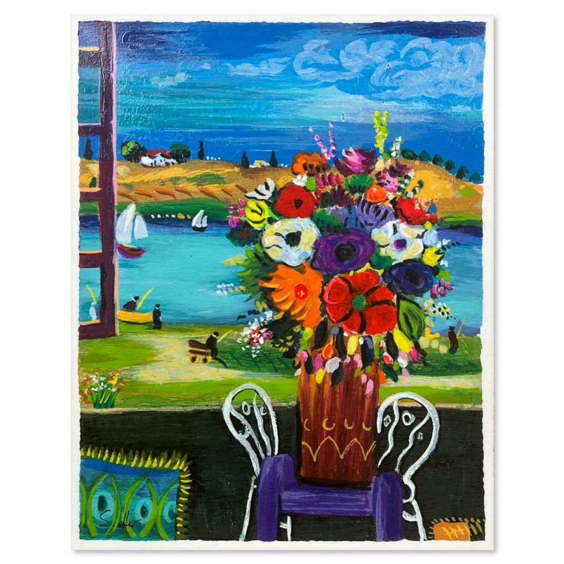 Shlomo Alter (1936-2021), "Beautiful Bouquet" Hand Signed, Numbered Limited Edition with Letter of: Beautiful Bouquet is a limited edition on paper by Shlomo Alter (1936-2021). The piece comes hand signed by the artist, numbered, and with a letter of authenticity. Measures approximately 16" x 12.5".