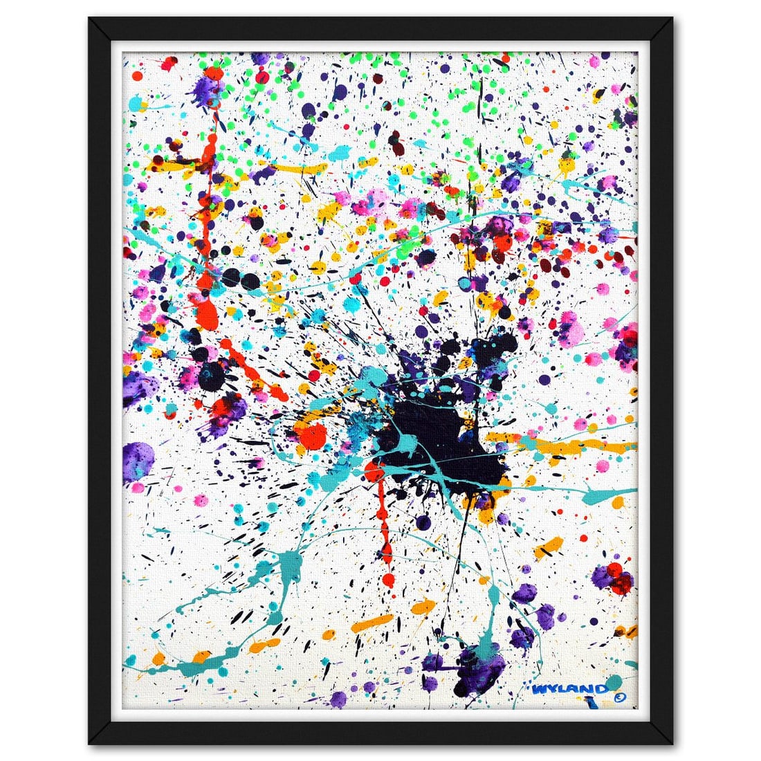 Wyland- Original Painting on Canvas "Abstract": Artist: Wyland. Medium: Original Painting on Canvas. Title: Abstract. Size: 40" x 30". Measures approx. 45" x 36" (framed). Signature: Hand signed. Certificate of Authenticity: Is included.