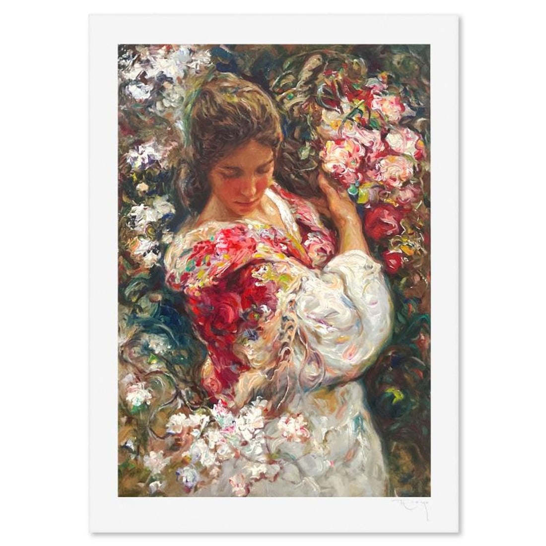 Royo, "Primavera" Limited Edition Printer's Proof Serigraph (24" x 14"), Numbered and Hand Signed: Primavera is a limited edition printer's proof serigraph on paper by Royo, numbered and hand signed by the artist. Includes Letter of Authenticity. Measures approx. 30.5" x 22" (border), 26" x 18"