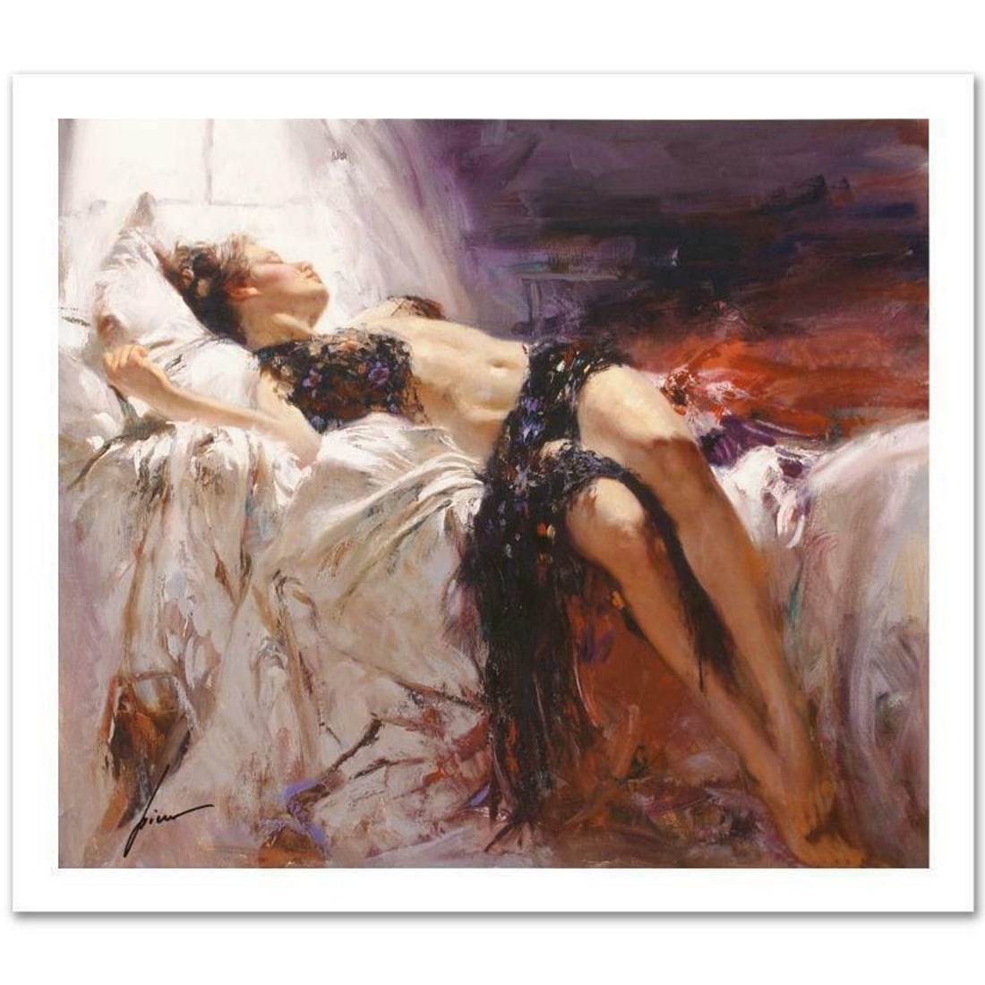 Pino (1939-2010), "Morning Dreams" Hand Signed Limited Edition with Certificate of Authenticity.: Morning Dreams is a limited edition giclee on paper by Pino (1939-2010), numbered and hand signed by the artist. Includes Certificate of Authenticity. Measures approximately 16" x 18.5" (image).