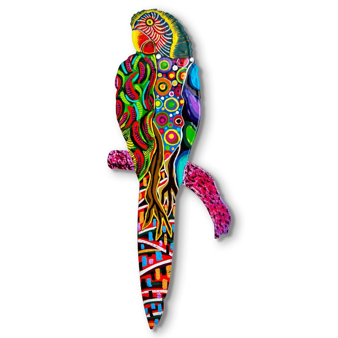 Patricia Govezensky- Original Painting on Laser Cut Steel "Moment of Peace": Artist: Patricia Govezensky. Medium: Original Painting on Laser Cut Steel. Title: Moment of Peace. Size: 14" x 5". Signature: Hand Signed by the artist. Certificate of Authenticity: Is included. Refer