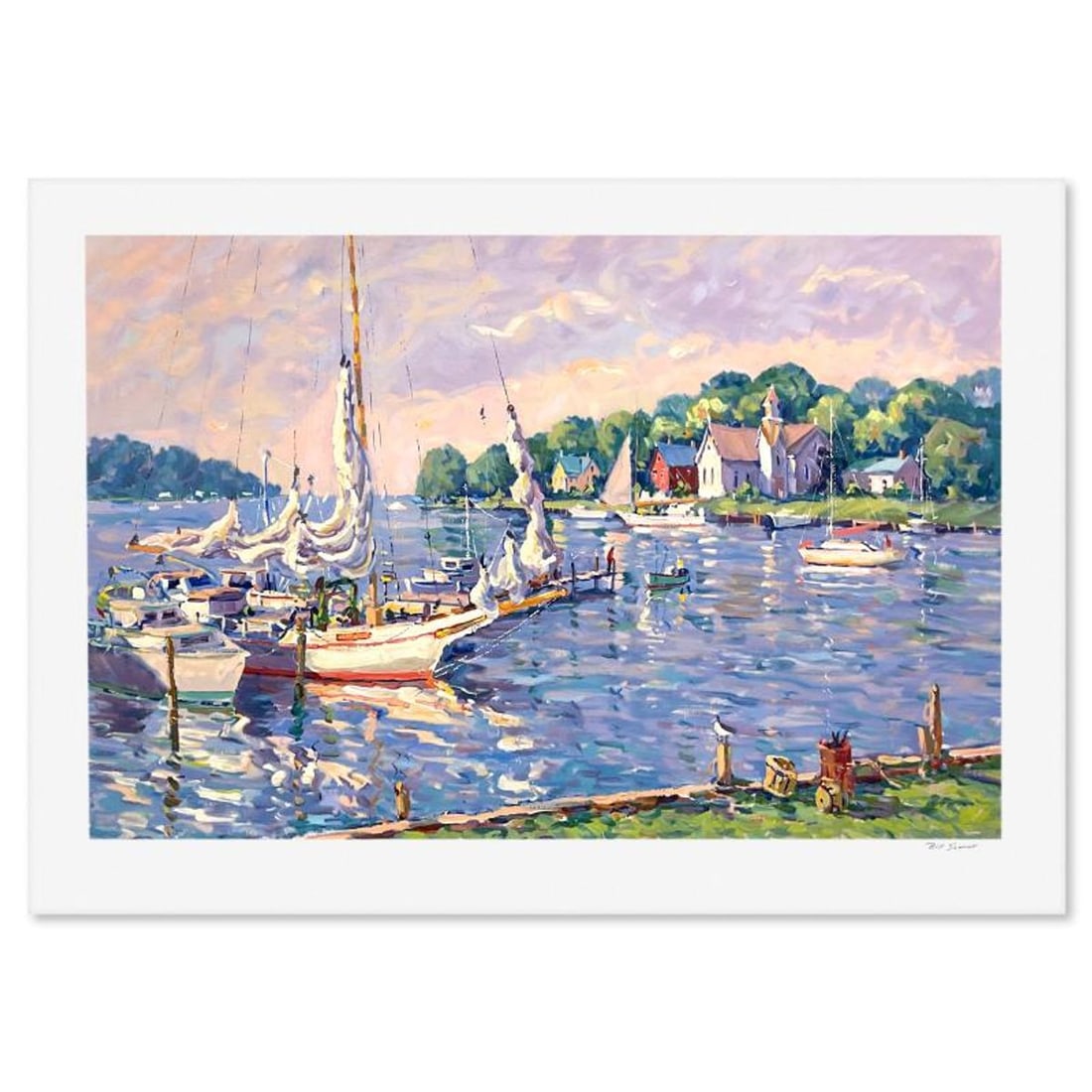 Bill Schmidt, "After the Sail" Limited Edition Printer's Proof Serigraph, Numbered and Hand Signed: After the Sail is a limited edition printer's proof serigraph on paper by Bill Schmidt, numbered and hand signed by the artist. Includes Letter of Authenticity. Measures approx. 29.5" x 41" (border), 