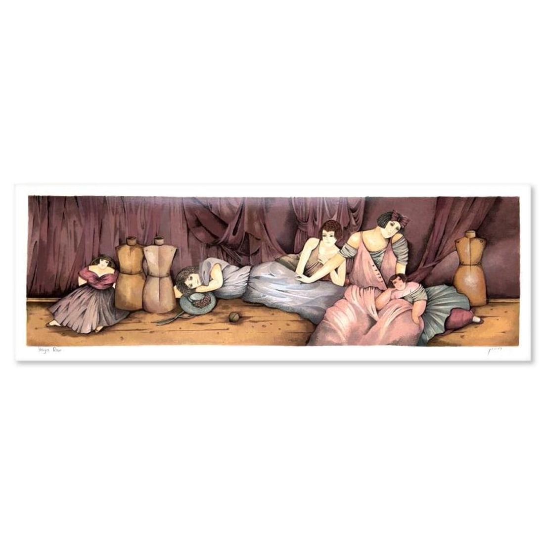 Haya Ran, "Pause" Hand Signed Limited Edition Serigraph with Letter of Authenticity.: Pause is a limited edition on paper by Haya Ran. The piece comes hand signed by the artist, numbered, and with a letter of authenticity. Measures approximately 28" x 8.5". Reference#: 93303.