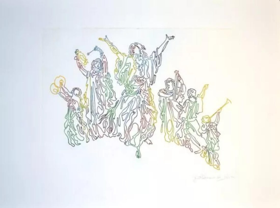 Guillaume Azoulay- Color Pencil Drawing on paper: Artist: Guillaume Azoulay. Medium: Color Pencil Drawing on paper. Size: 18" x 24". Signature: Hand Signed. Reference#: 81706.