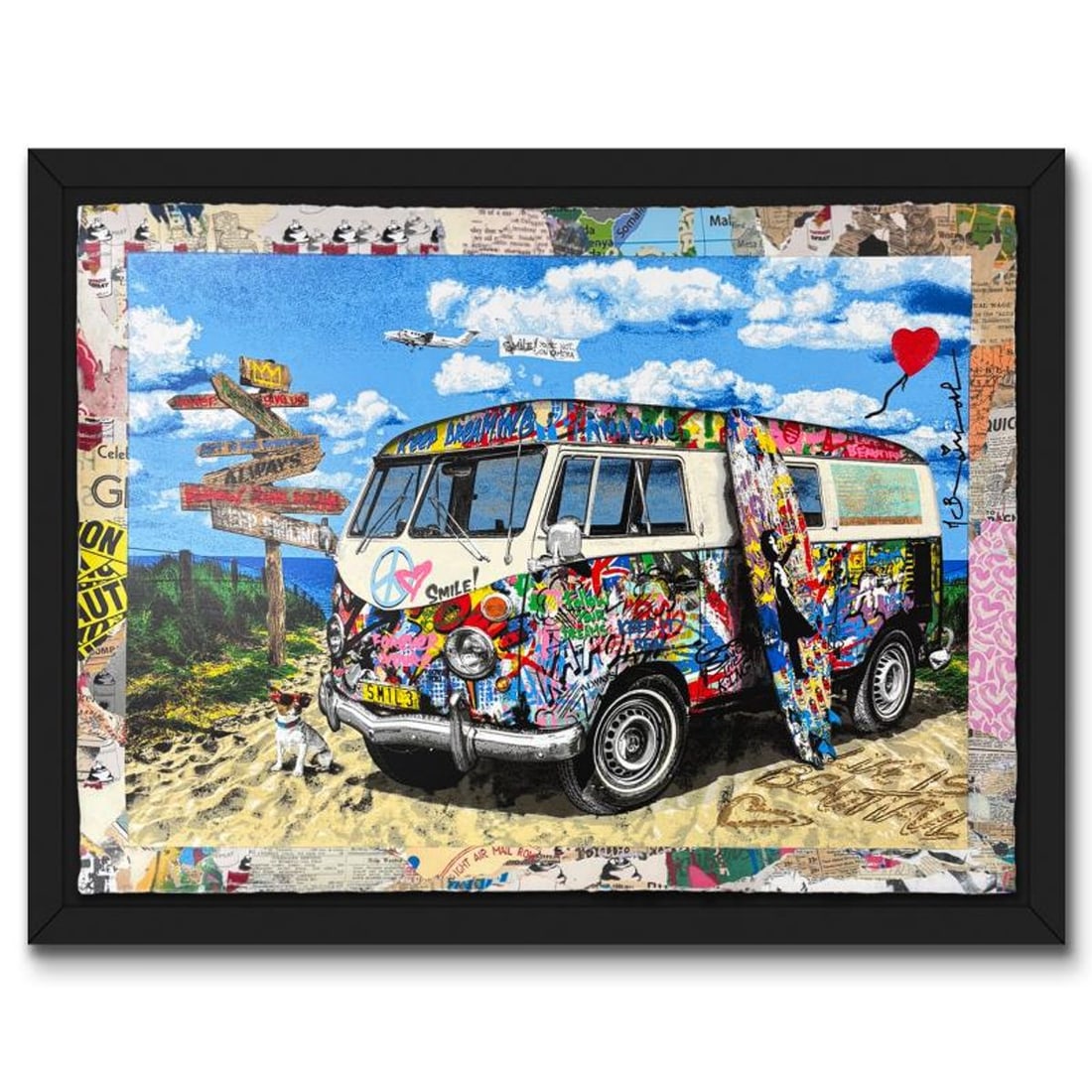 Mr Brainwash, "Let the Good Times Roll" Framed Unique (UNQ) Mixed Media, Hand Signed with: Let the Good Times Roll is a unique (UNQ) mixed media on deckle edge paper by Mr Brainwash, hand signed by the artist. This piece comes custom framed. Includes Certificate of Authenticity. Measures
