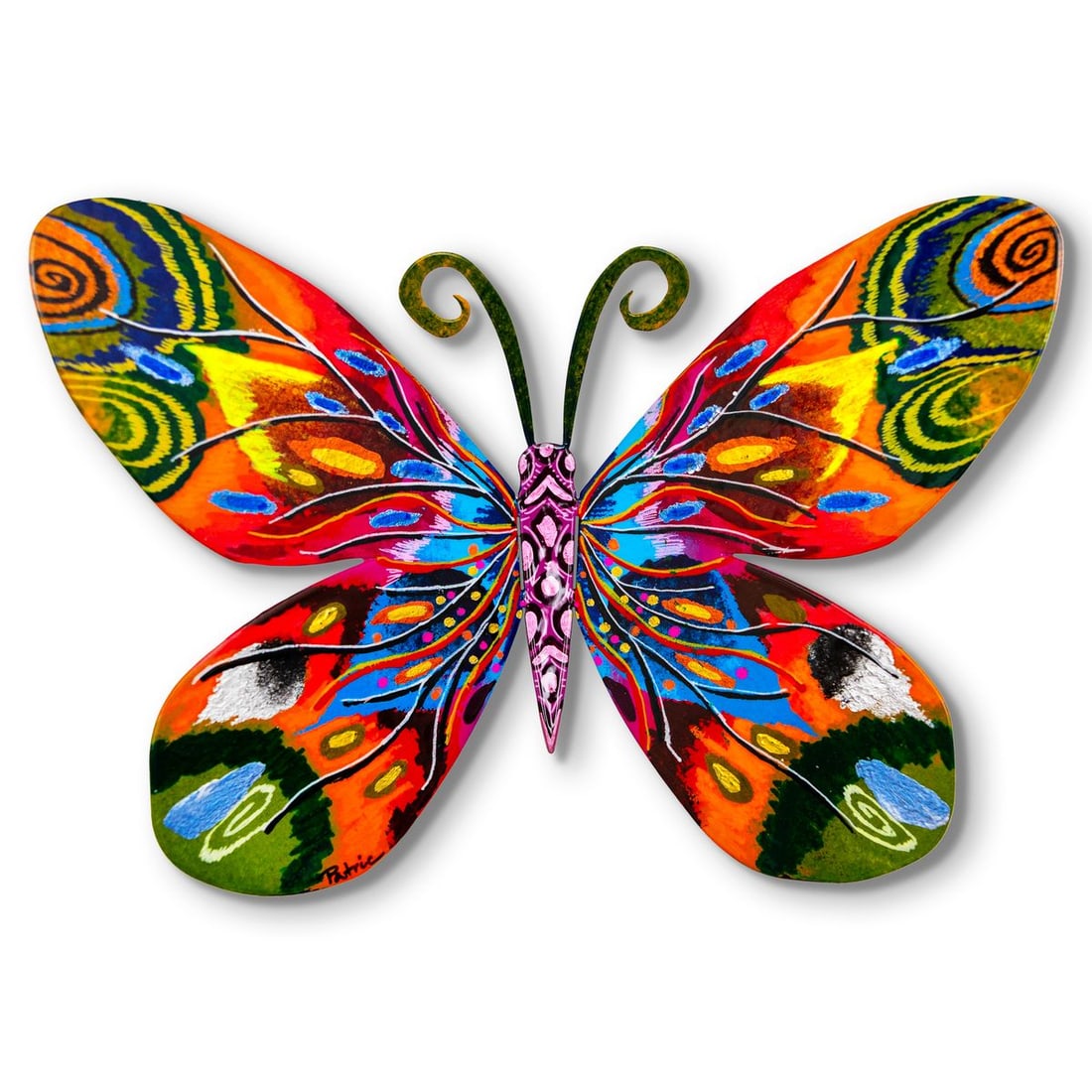 Patricia Govezensky- Original Painting on Cutout Steel "Butterfly": Artist: Patricia Govezensky. Medium: Original Painting on Cutout Steel. Title: Butterfly. Size: 8" x 12". Signature: Hand Signed by the artist. Certificate of Authenticity: Is included. Reference#: