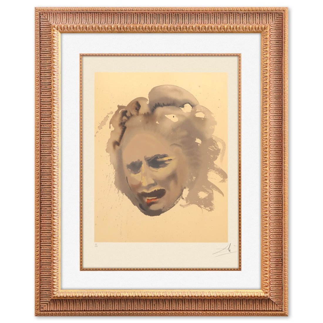 Salvador Dali- Original Lithograph "The Price- Bereavement": Artist: Salvador Dali. Medium: Original Lithograph. Title: The Price- Bereavement. Size: 20" x 16". Measures approx. 37" x 30" (framed). Signature: Hand signed and numbered. Certificate of Authenticit