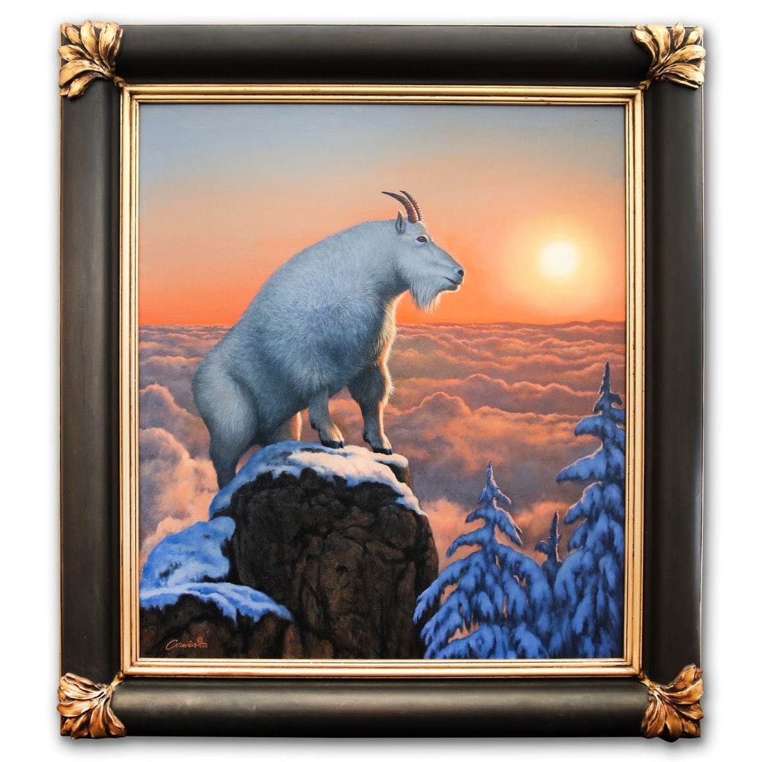 Wil Cormier- Original Oil on Canvas "Top of the World": Artist: Wil Cormier. Medium: Original Oil on Canvas. Title: Top of the World. Size: 36" x 31". Measures approx. 46" x 42" (framed). Signature: Hand signed. Certificate of Authenticity: Is included. Re