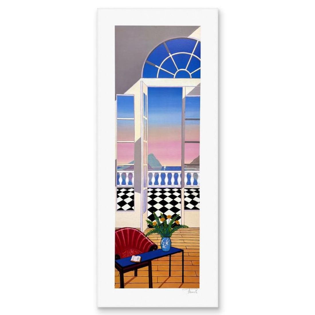 Fanch Ledan, "Above Malibu" Limited Edition Serigraph, EA Numbered and Hand Signed with Letter of: Above Malibu is a limited edition serigraph on paper by Fanch Ledan, EA numbered and hand signed by the artist. Includes Letter of Authenticity. Measures approx. 23.5" x 10" (border), 20.5" x 7" (imag