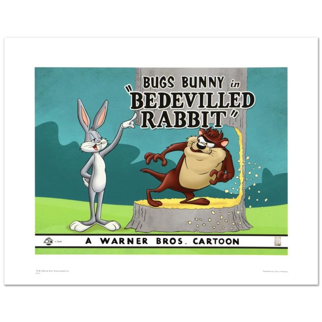 Bedevilled Rabbit Limited Edition Giclee from Warner Bros., Numbered with Hologram Seal and: Bedevilled Rabbit is a limited edition giclee on paper from Warner Bros., numbered with hologram seal of Authenticity. This image was originally used as a "lobby card" displayed in theater lobbies to 