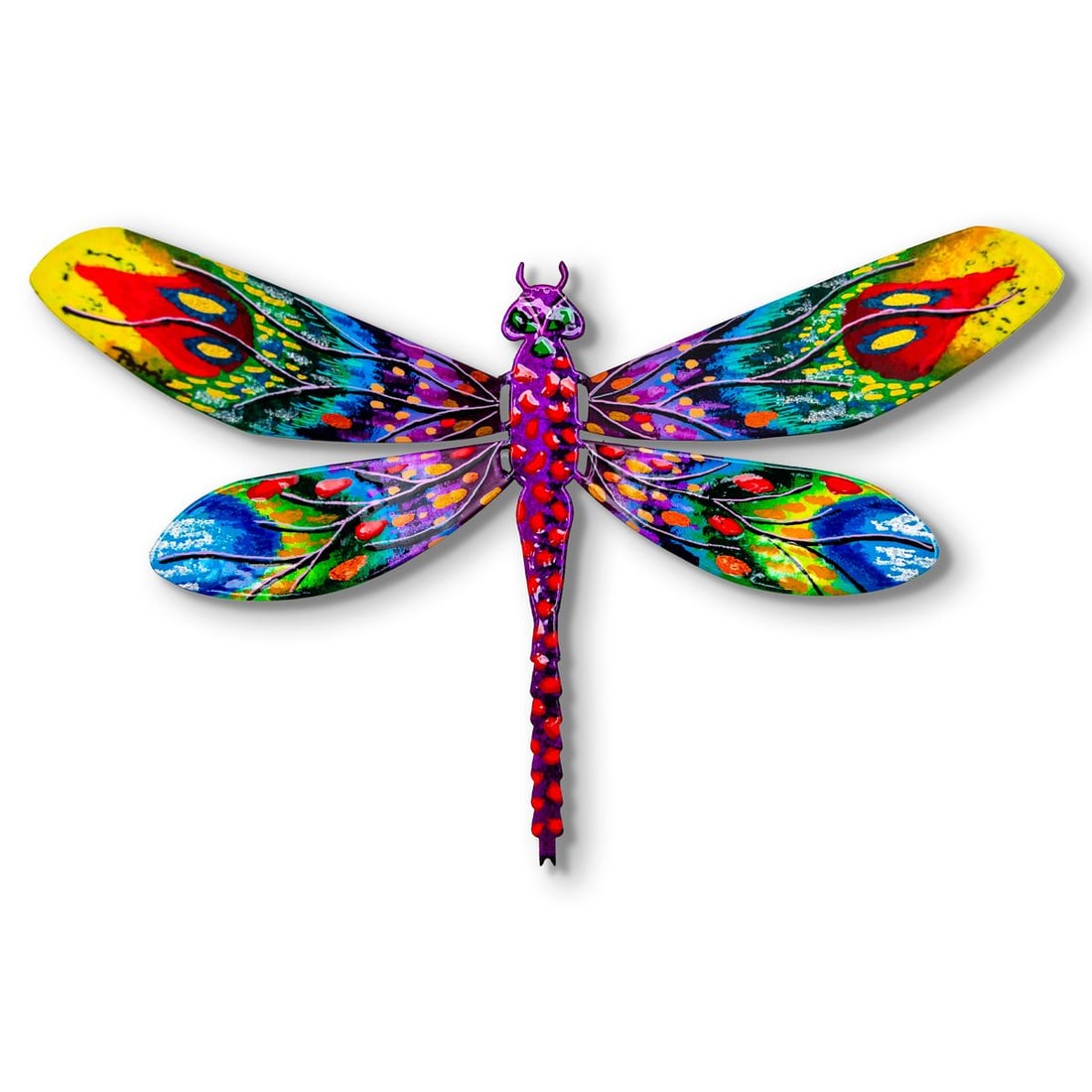 Patricia Govezensky- Original Painting on Cutout Steel "Dragonfly": Artist: Patricia Govezensky. Medium: Original Painting on Cutout Steel. Title: Dragonfly. Size: 7.5" x 12". Signature: Hand Signed by the artist. Certificate of Authenticity: Is included. Reference#: