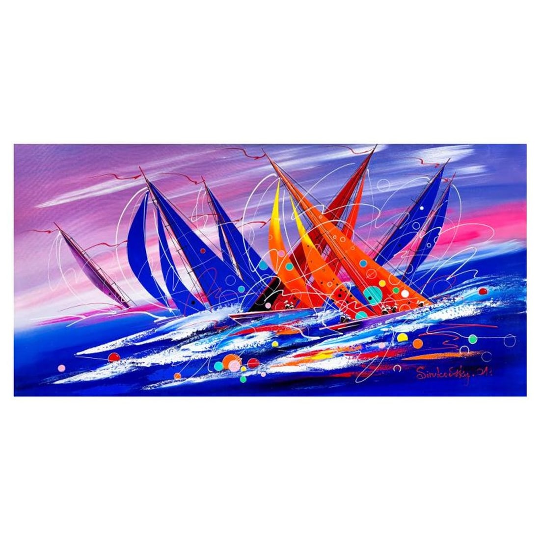 Natalia Sinkovsky, Original Acrylic Painting on Canvas, Hand Signed with Letter of Authenticity.: This is an original acrylic painting on canvas by Natalia Sinkovsky, hand signed by the artist. Includes Letter of Authenticity. Measures approx. 24" x 48" (image).