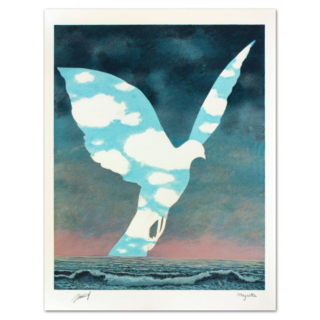 Rene Magritte (1898-1967), "La Grande Famille" Limited Edition Lithograph with Letter of (1 of 1)