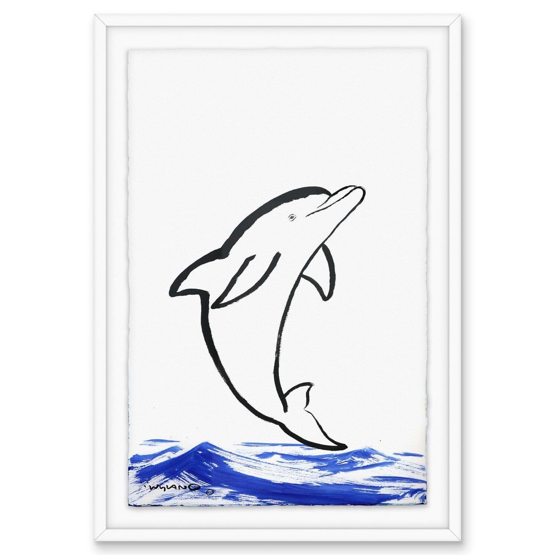 Wyland- Original Sumi Ink Painting "Dolphin" (1 of 2)