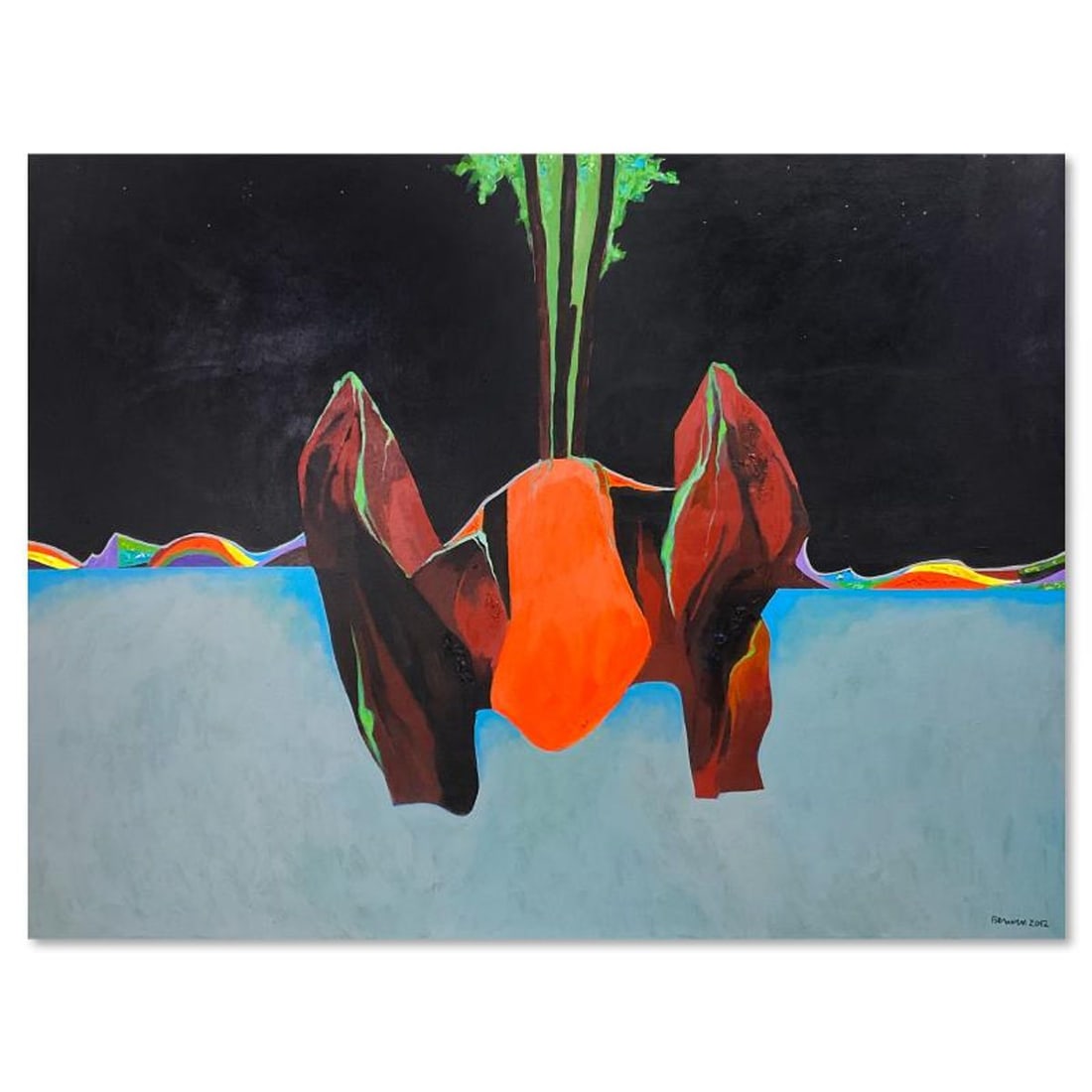 Milton Berwin (1925-2023), Original Painting on Canvas (46" x 60"), Hand Signed with Letter of: This is an original painting on stretched canvas by Milton Berwin (1925-2023), hand signed by the artist. Includes Letter of Authenticity. Measures approx. 46" x 60" (image).