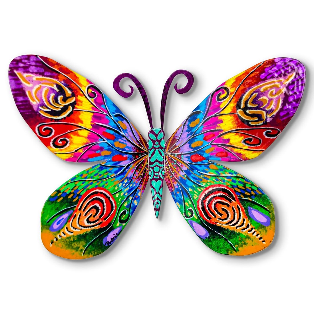 Patricia Govezensky- Original Painting on Cutout Steel "Butterfly": Artist: Patricia Govezensky. Medium: Original Painting on Cutout Steel. Title: Butterfly. Size: 8" x 12". Signature: Hand Signed by the artist. Certificate of Authenticity: Is included. Reference#: