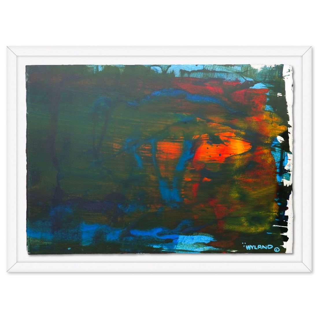 Wyland- Original Watercolor Painting on Deckle Edge Paper "Abstract": Artist: Wyland. Medium: Original Watercolor Painting on Deckle Edge Paper. Title: Abstract. Size: 29" x 42". Measures approx. 35" x 48" (framed). Signature: Hand signed by the artist. Certificate of A