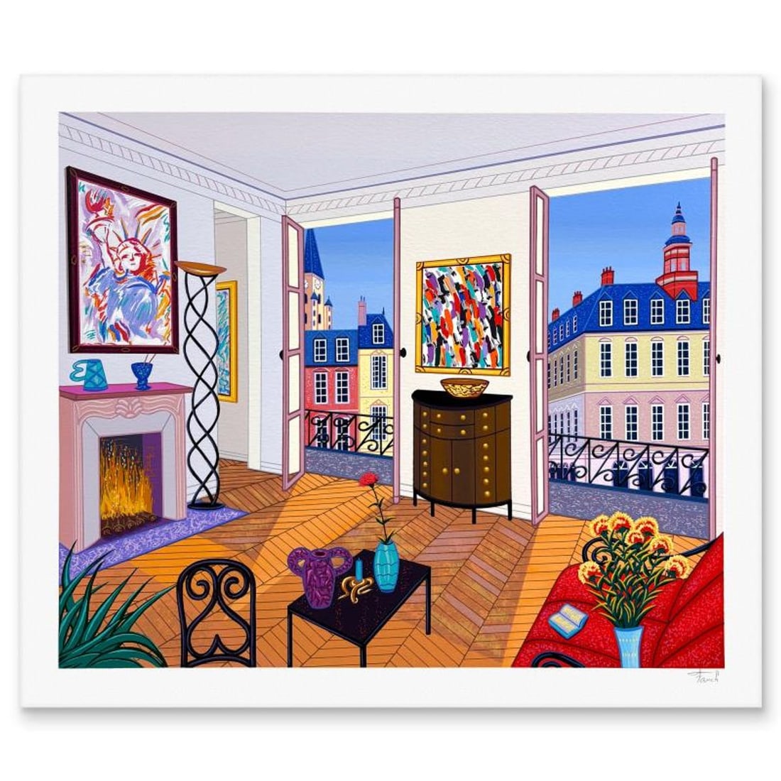 Fanch Ledan, "Salon Max-Arman" Limited Edition Serigraph, AP Numbered and Hand Signed with Letter of (1 of 2)