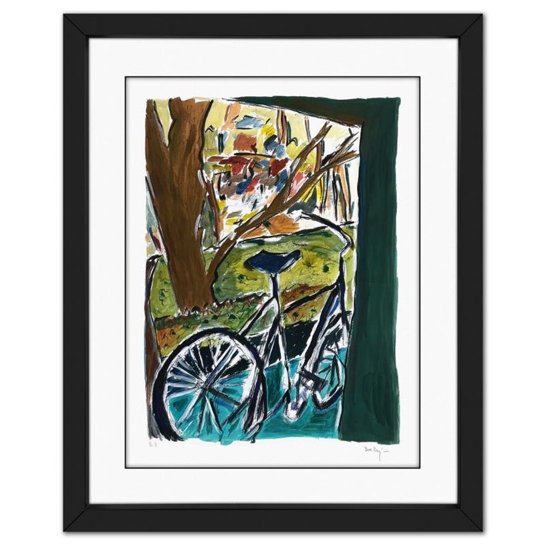 Bob Dylan, "Bicycle" Framed Limited Edition, PP Numbered 1/2 and Hand Signed with Letter of: Bicycle is a limited edition giclee on paper by Bob Dylan, PP numbered 1/2 and hand signed by the artist. This piece comes custom framed. Includes Letter of Authenticity. Measures approx. 31.5" x 25.5