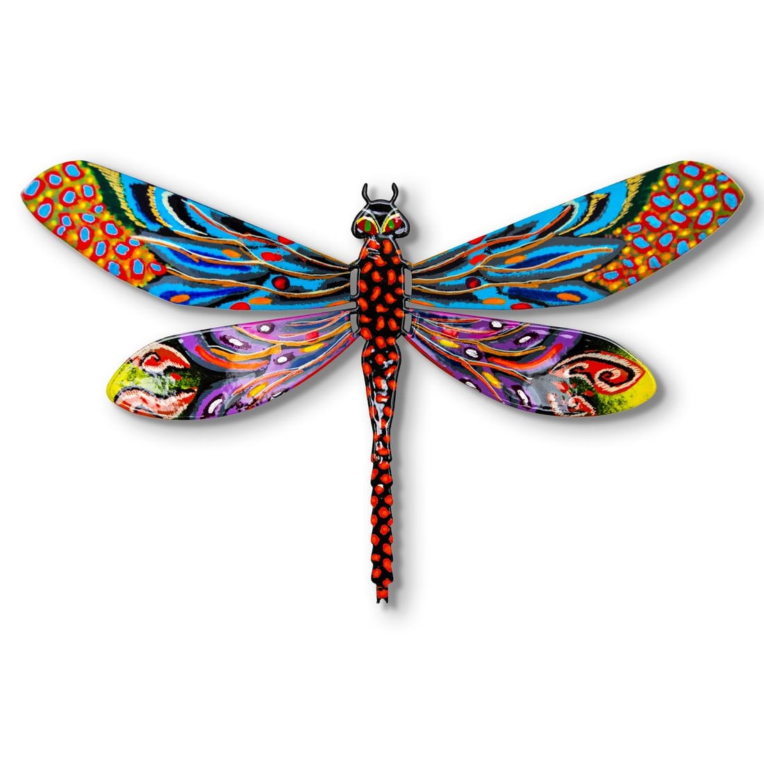Patricia Govezensky- Original Painting on Cutout Steel "Dragonfly": Artist: Patricia Govezensky. Medium: Original Painting on Cutout Steel. Title: Dragonfly. Size: 7.5" x 12". Signature: Hand Signed by the artist. Certificate of Authenticity: Is included. Reference#: 