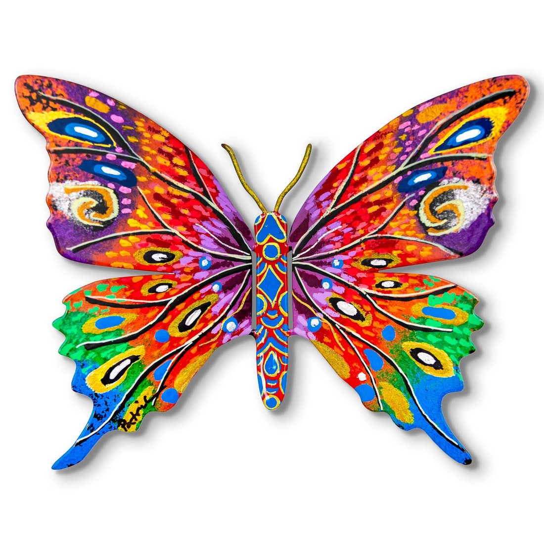 Patricia Govezensky- Original Painting on Cutout Steel "Butterfly": Artist: Patricia Govezensky. Medium: Original Painting on Cutout Steel. Title: Butterfly. Size: 6" x 8". Signature: Hand Signed by the artist. Certificate of Authenticity: Is included. Reference#: 563