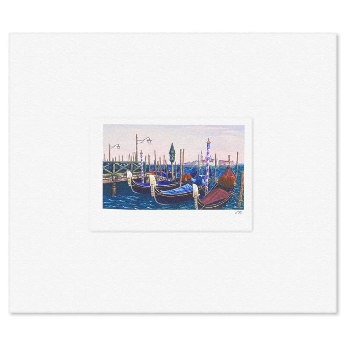 Liudmila Kondakova, "San Giorgio" Limited Edition Lithograph, Numbered and Hand Signed with Letter: San Giorgio is a limited edition lithograph on paper by Liudmila Kondakova, hand signed by the artist. Includes Letter of Authenticity. Measures approx. 6" x 7" (border), 2" x 3" (image). Reference#: 