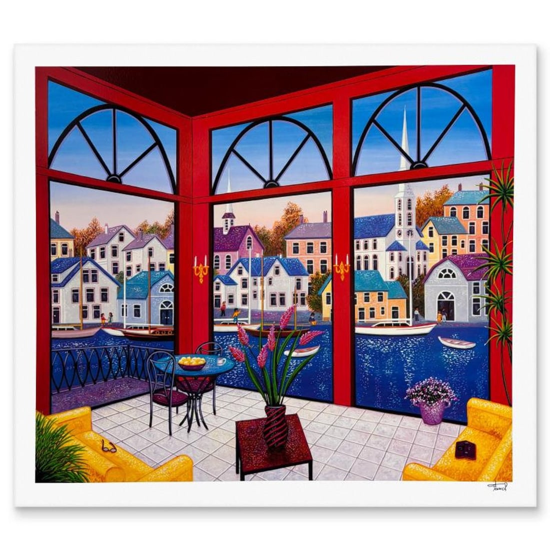 Fanch Ledan, "Living in Rouge" Limited Edition Serigraph, AP Numbered and Hand Signed with Letter of: Living in Rouge is a limited edition serigraph on paper by Fanch Ledan, AP numbered and hand signed by the artist. Includes Letter of Authenticity. Measures approx. 18.5" x 22" (border), 16.5" x 20" (